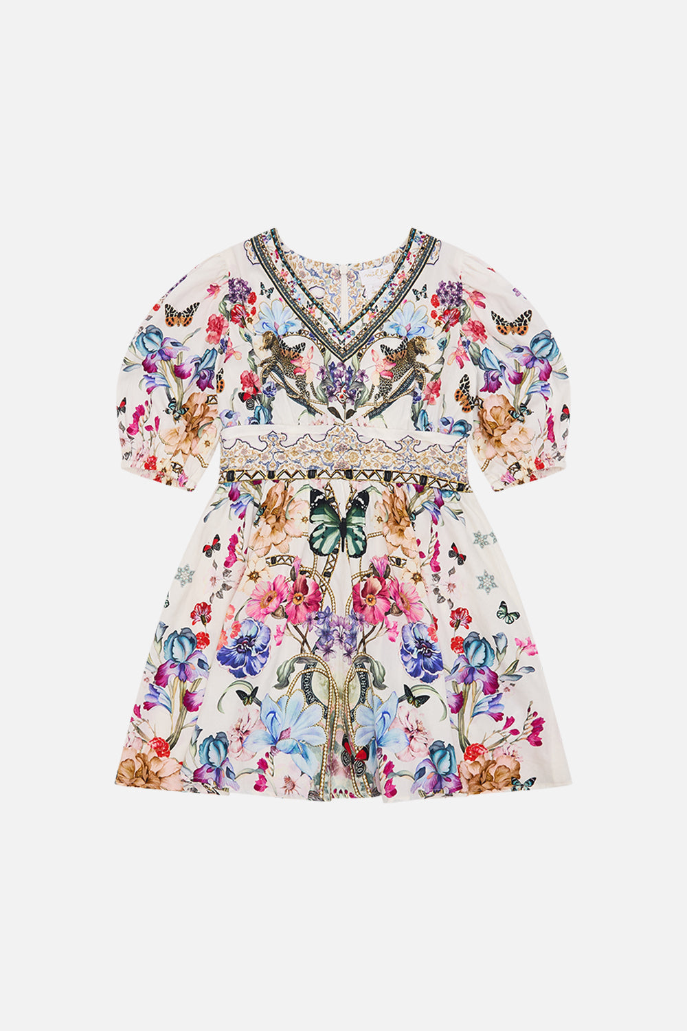 The CAMILLA RAGLAN BUTTON UP SHIRT PALACIO POETRY in our  print.