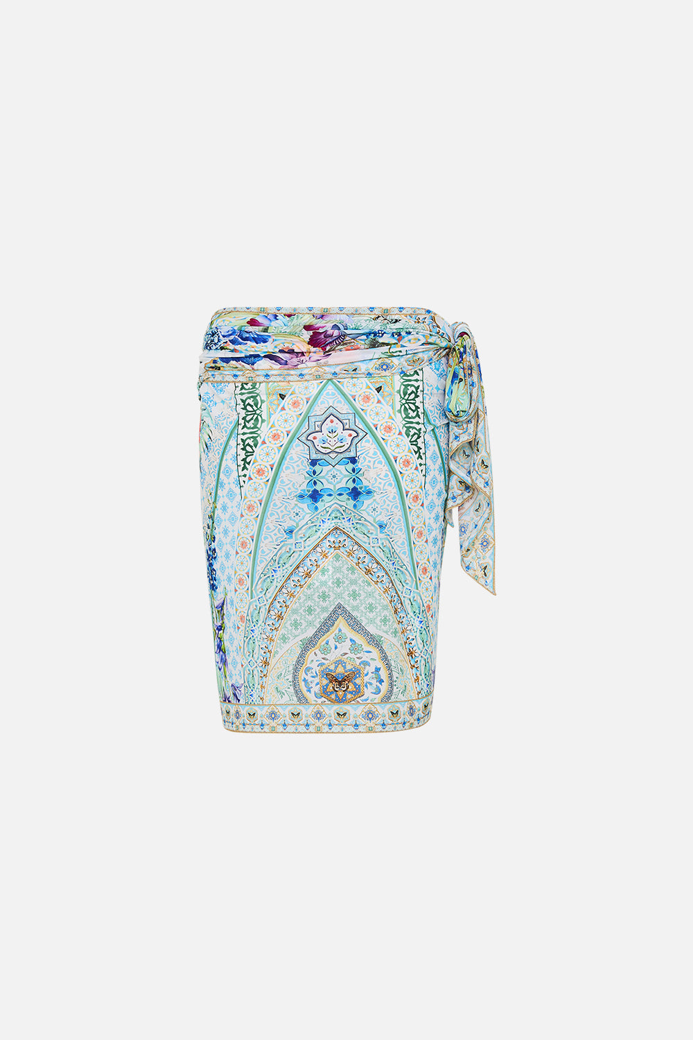 The CAMILLA LARGE CRYSTALLED SILK SQUARE SCARF DRESSING ROOM DRAMA in our  print.