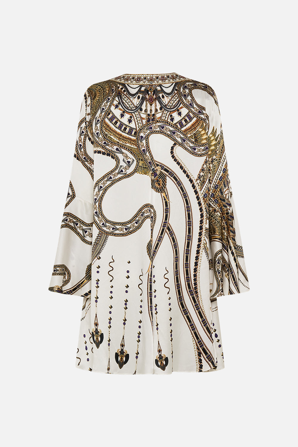 V-NECK FLARED SLEEVE MINI DRESS GODDESS ENERGY