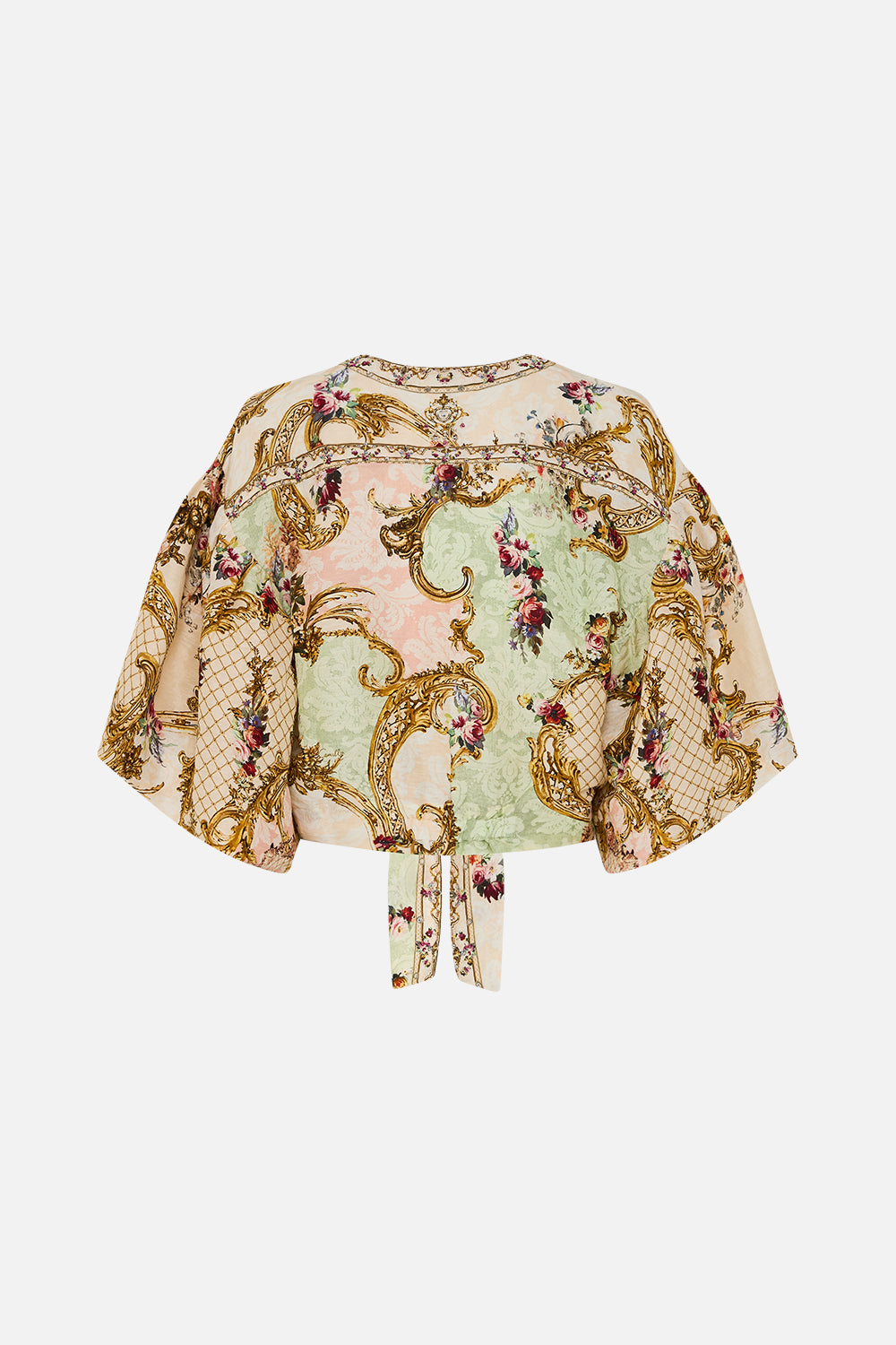 The CAMILLA V NECK KAFTAN WITH TIES SPIRIT OF SANTA MARIA in our  print.