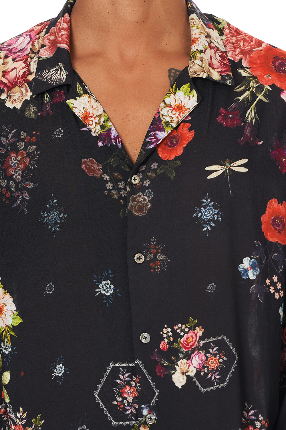 LONG SLEEVE CAMP COLLARED SHIRT HAMPTON HIVE