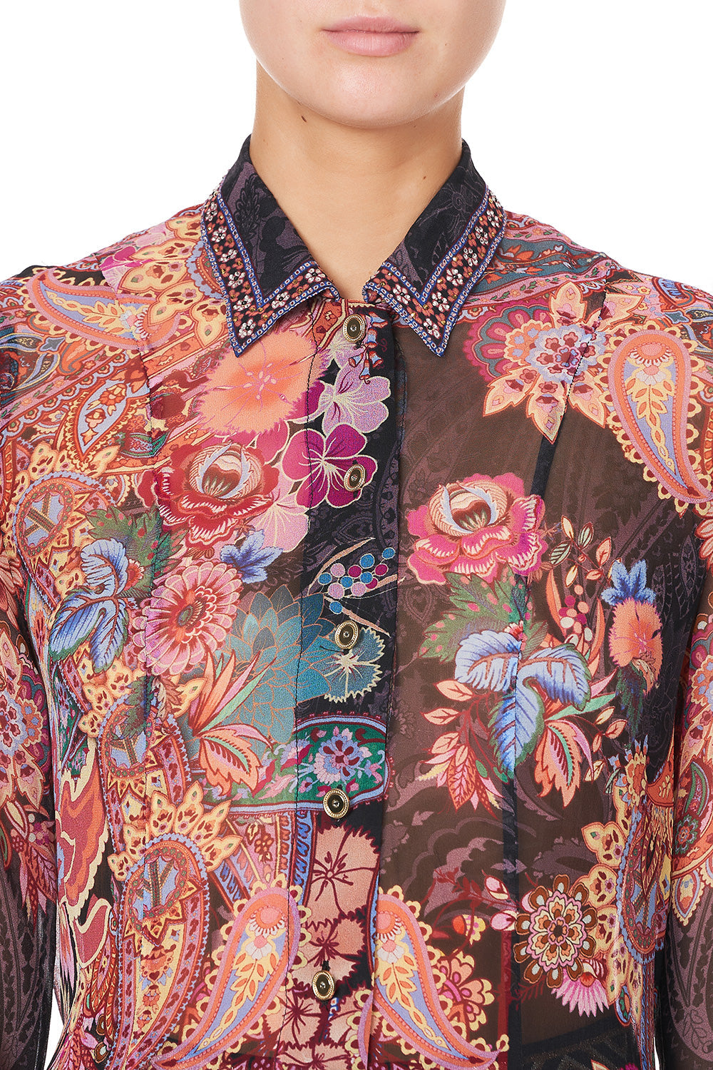 PRINTED TRENCH SWINGING SIXTIES