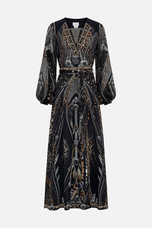 Product view of CAMILLA silk maxi dress in Chaos In The Cosmos animal print