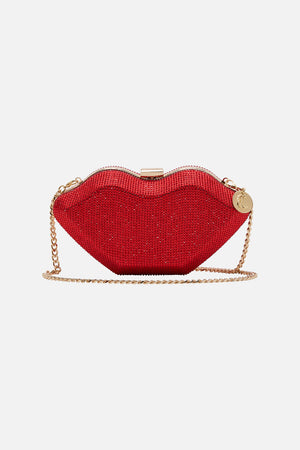 Product view CAMILLA red lips clutch bag Chaos Magic 