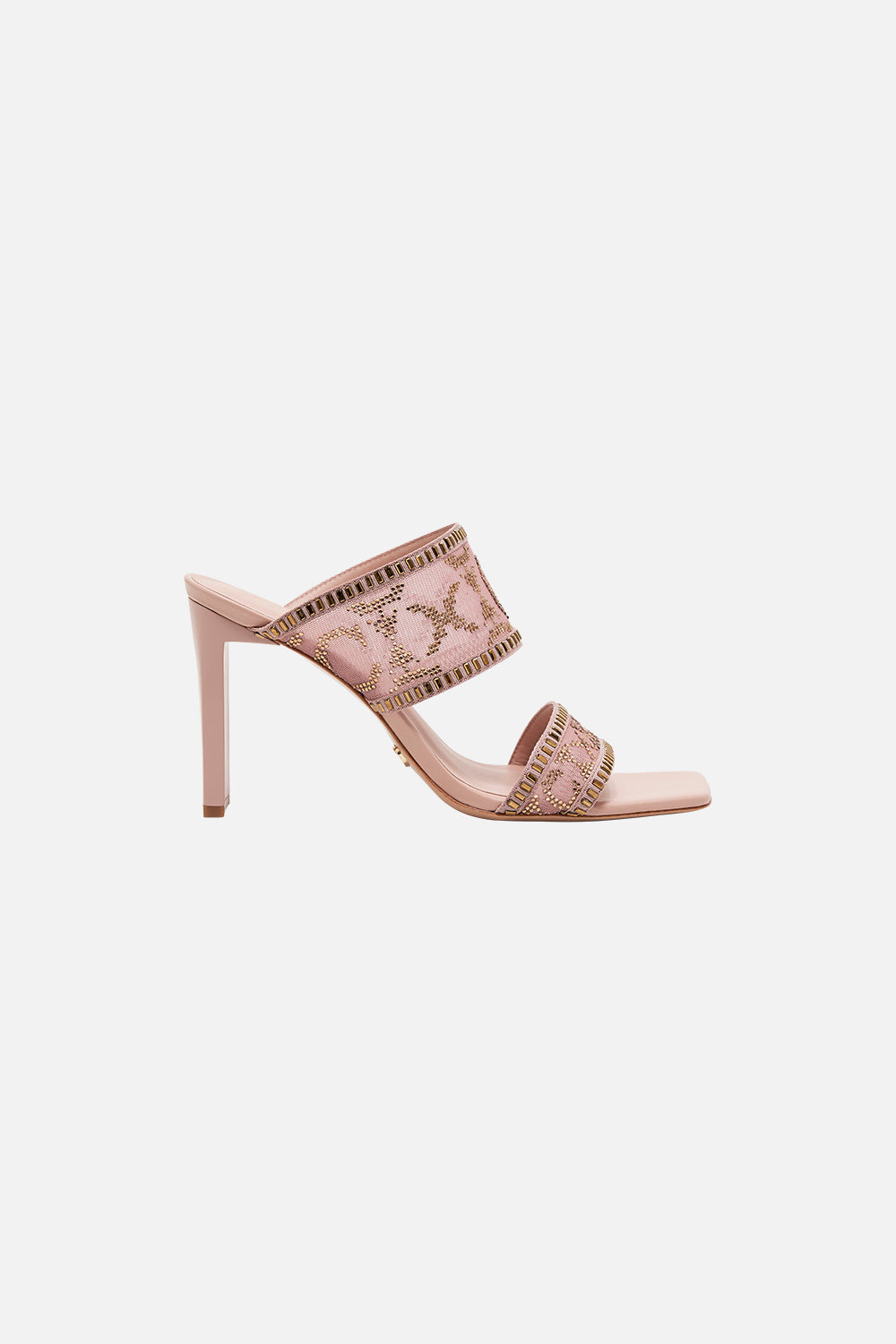 Alexia Slim Block Heel Mule Solid Nude print by CAMILLA