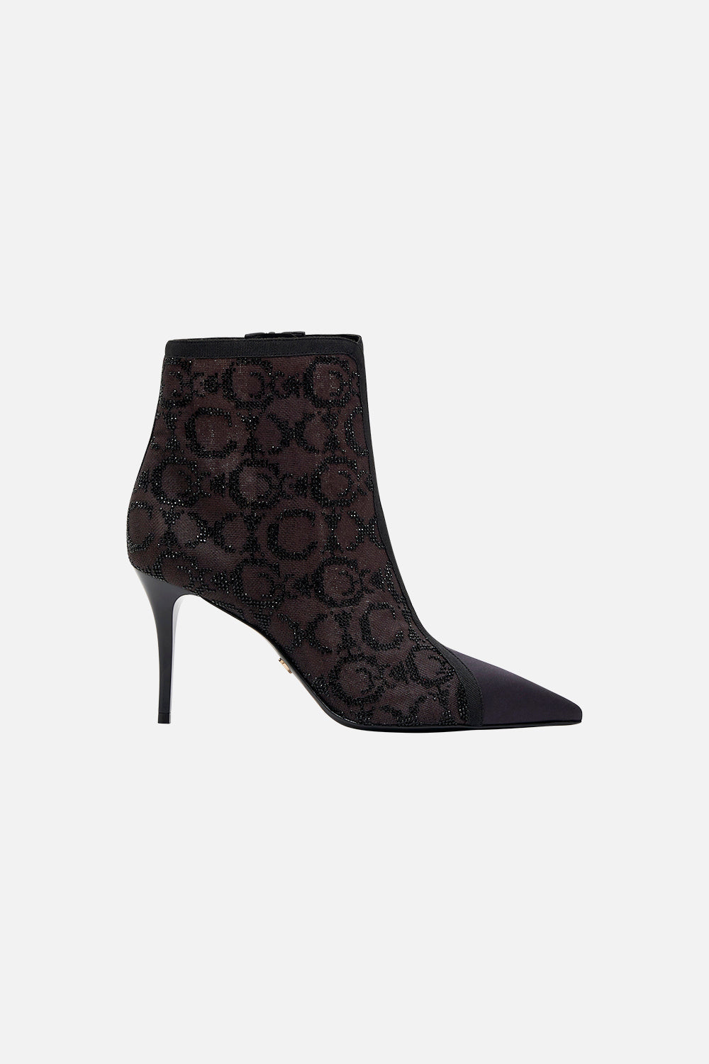 NATALIE HEEL MESH BOOT SOLID BLACK