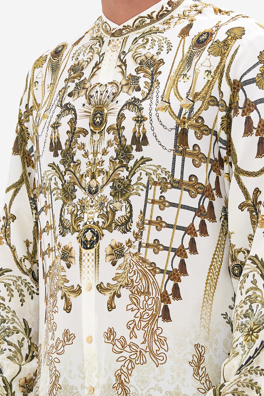 LONG SLEEVE MANDARIN COLLAR SHIRT ROAD TO RICHESSE