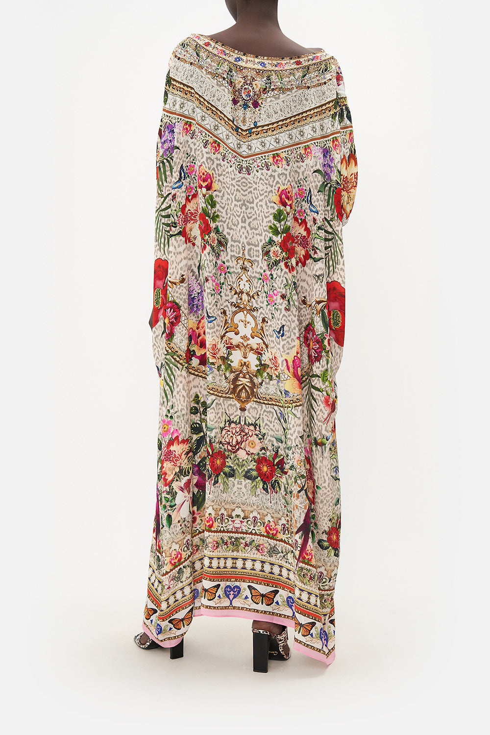 ROUND NECK KAFTAN LEOS BOUQUET