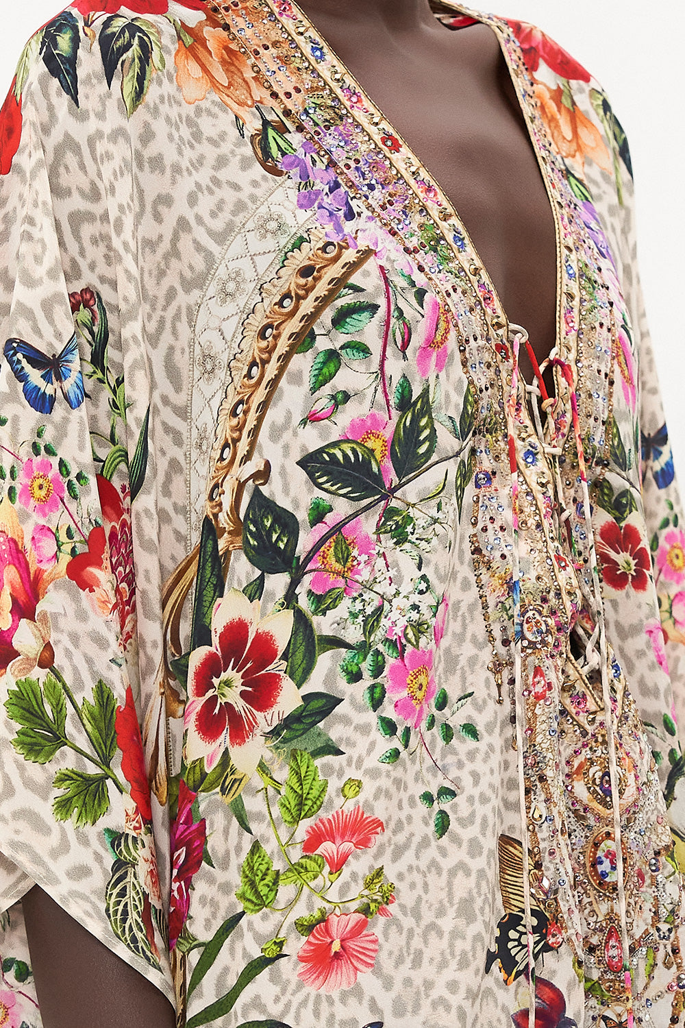 SHORT LACE UP KAFTAN LEOS BOUQUET