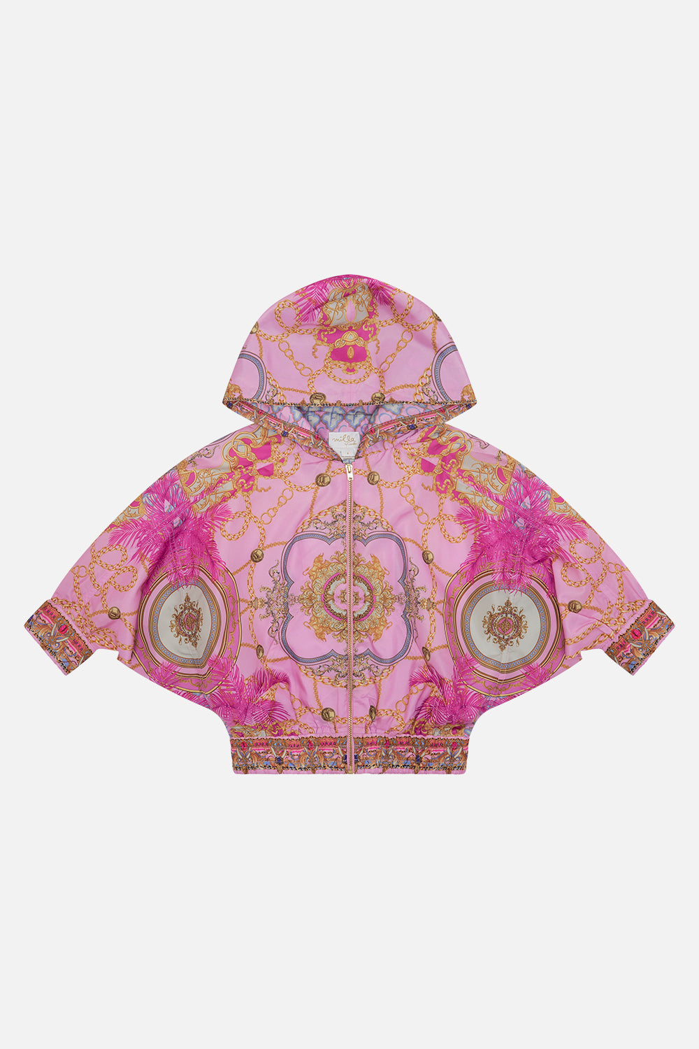 Product view of MILLA By CAMILLA kids printed jacket in Tiptoe The Tightrope print