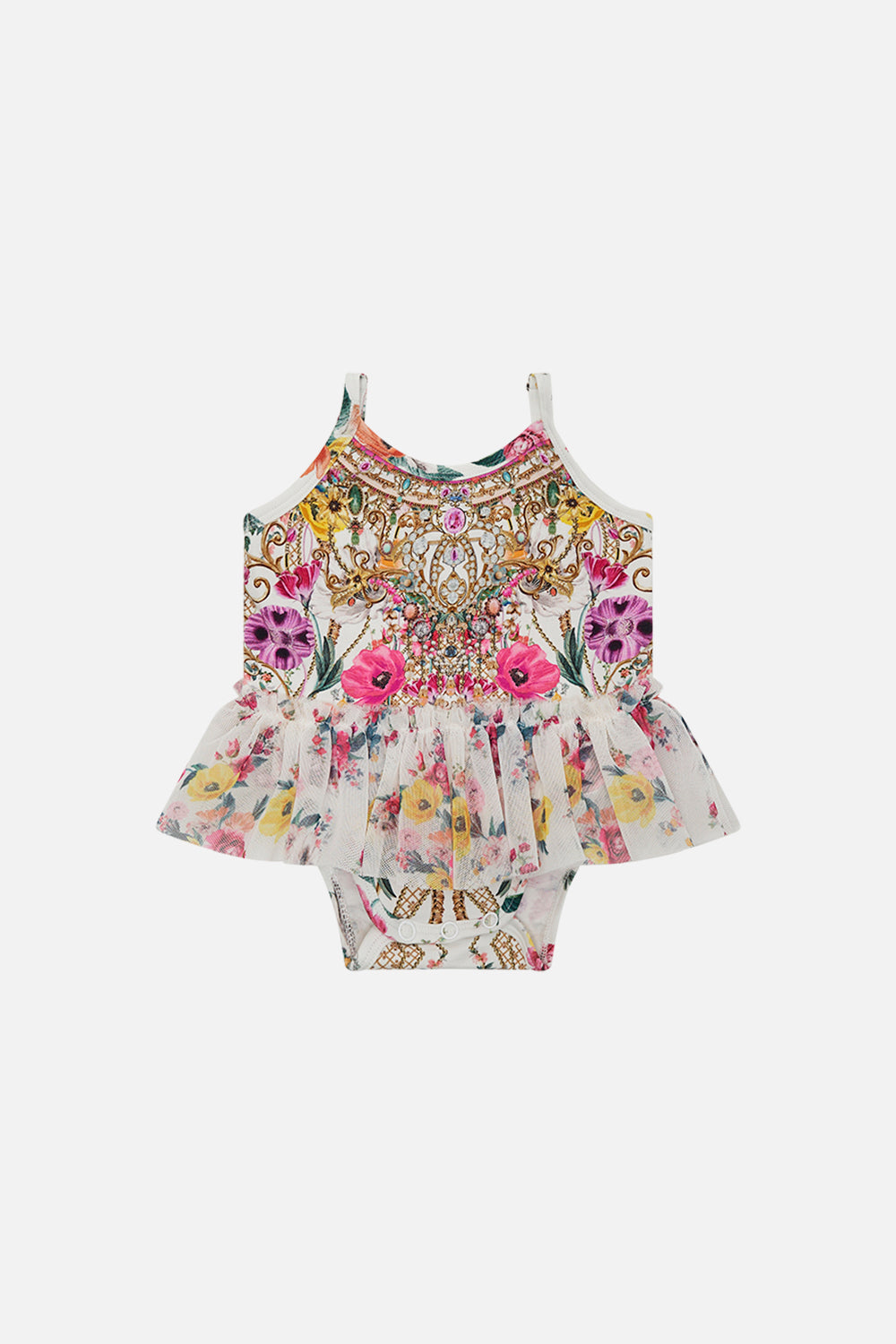 Product view of MILLA By CAMILLA babies tutu jumpdress in Destiny Calling print