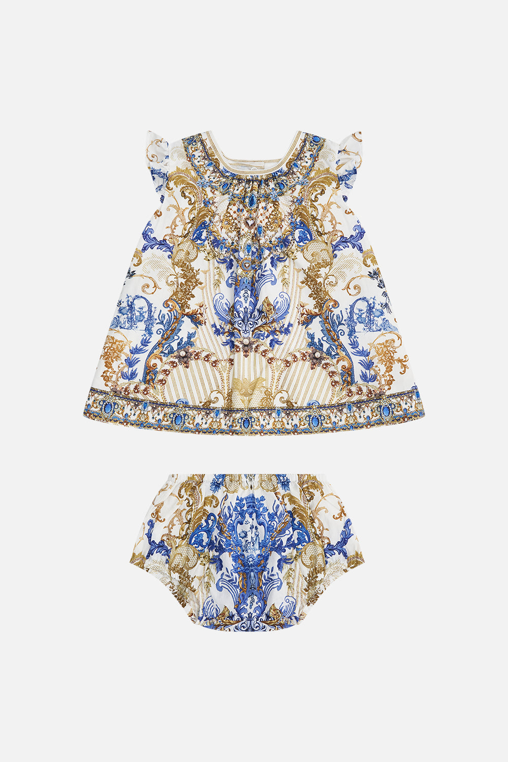 Product view of MILLA BY CAMILLA babies top and bloomer set in Soul Searching  print