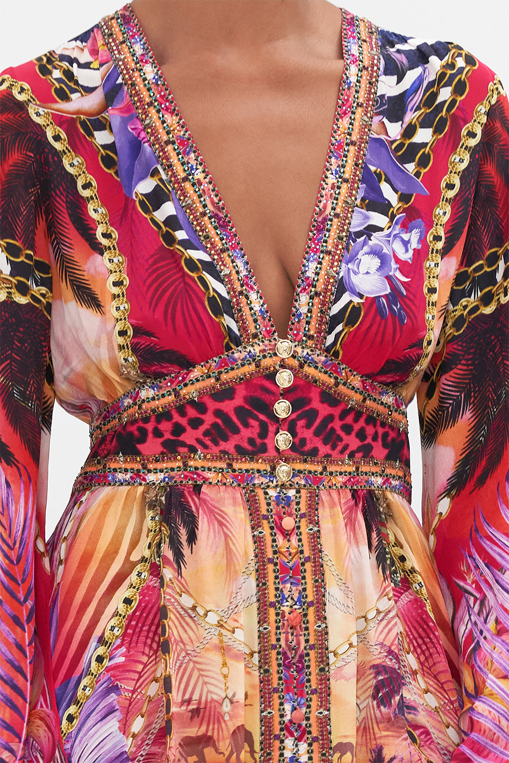 KIMONO SLEEVE DRESS WITH SHIRRING DETAIL WILD LOVING