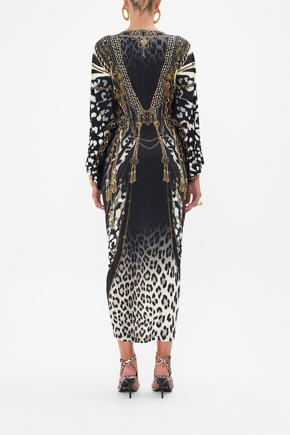 LONG SPLIT FRONT TWIST DRESS UNTAMED ROYALTY