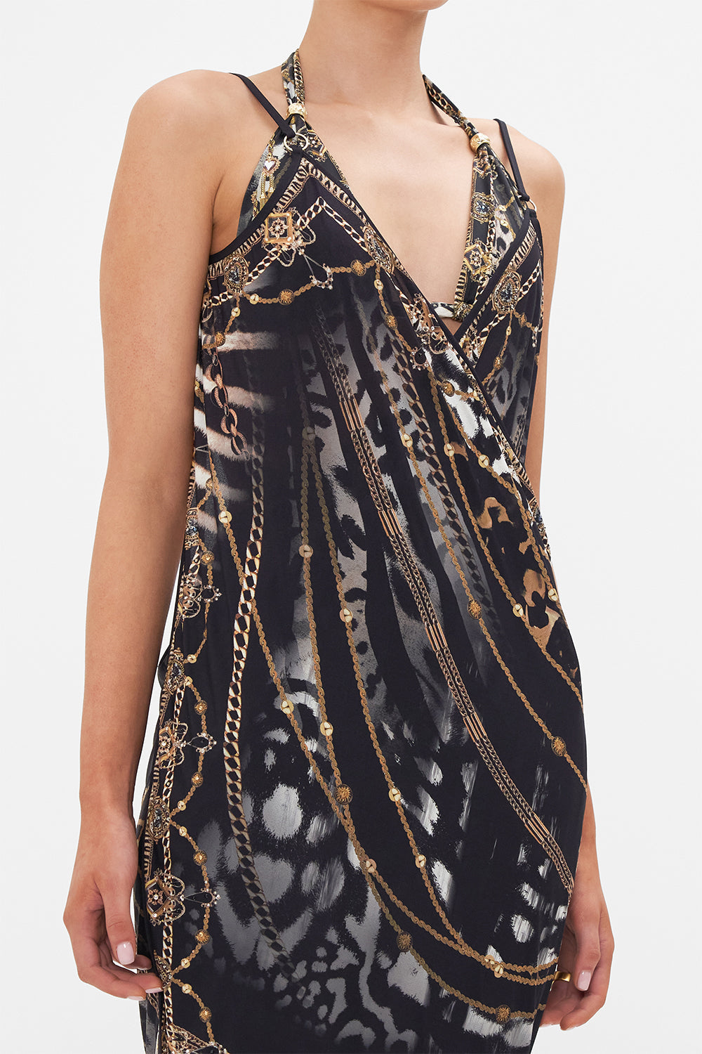 SARONG WITH STRAPS AND TRIM DETAIL UNTAMED ROYALTY