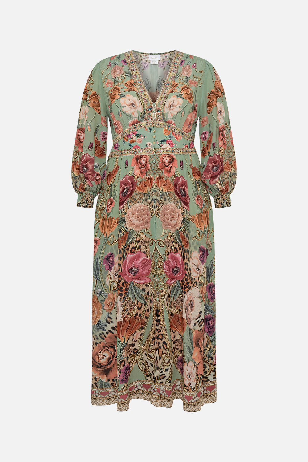 BUTTON DRESS WITH SHAPED WAISTBAND GROW AND GLOW