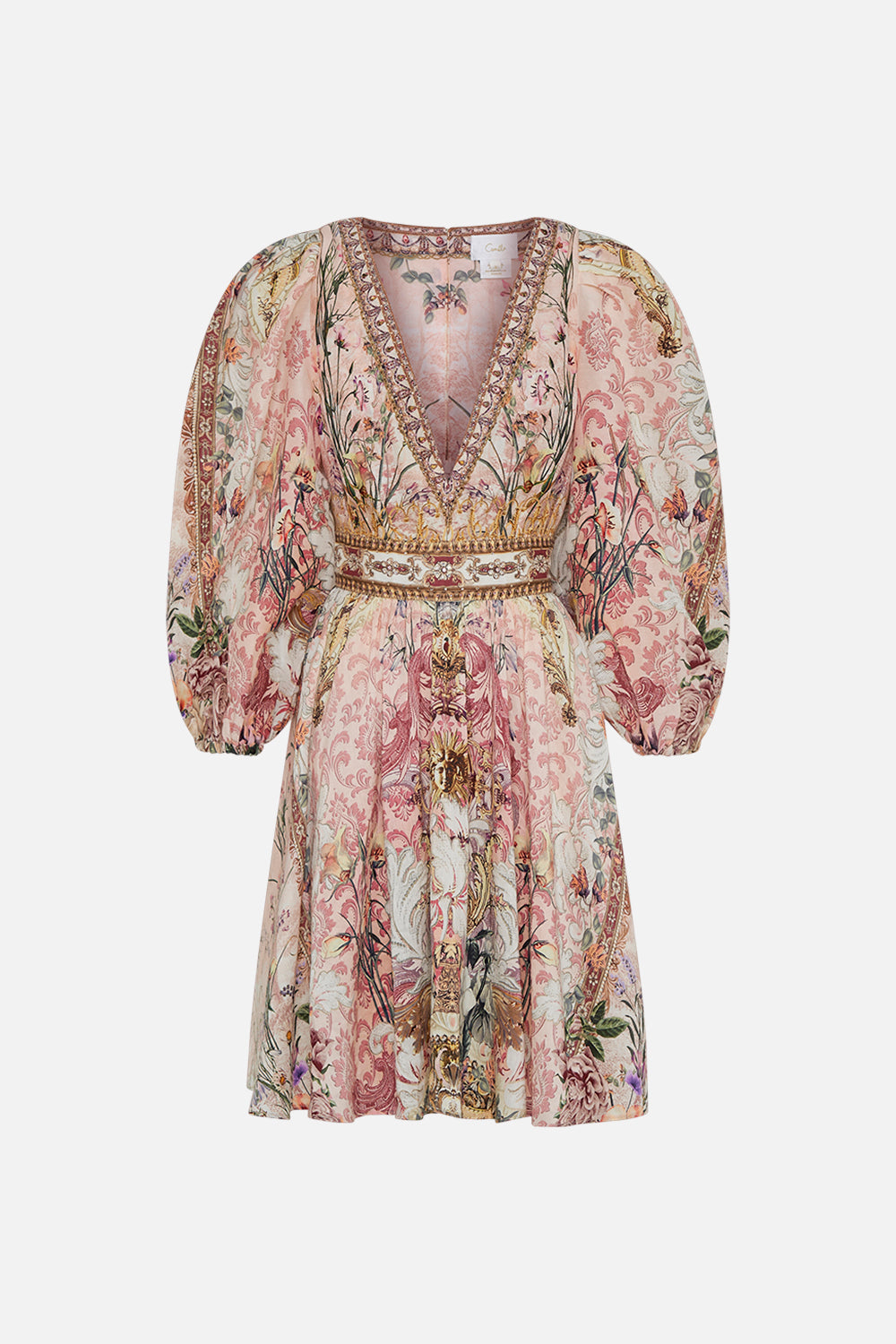 Product view of CAMILLA floral mini dress in Kissed By The Prince print