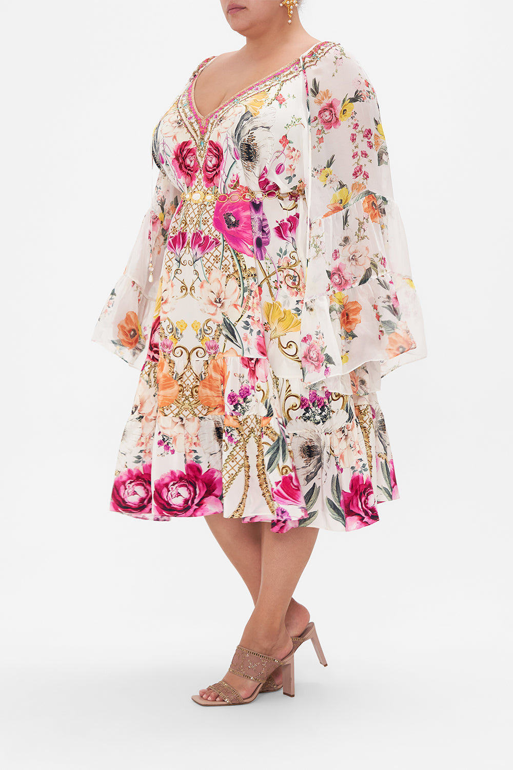 A-LINE GATHERED PANEL DRESS DESTINY CALLING