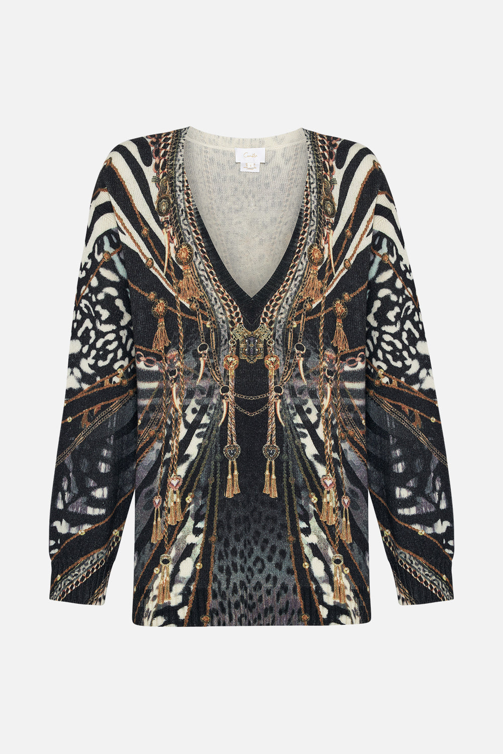 V NECK FULL SLEEVE JUMPER UNTAMED ROYALTY