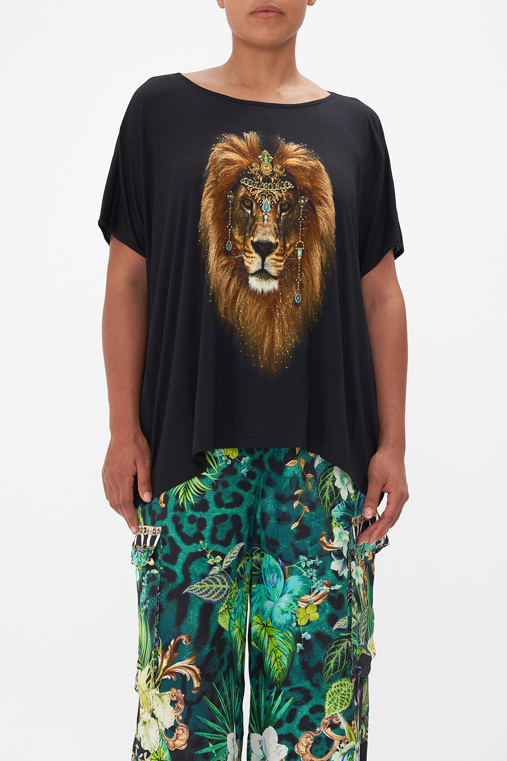 LOOSE FIT ROUND NECK TEE - BLACK SING MY SONG