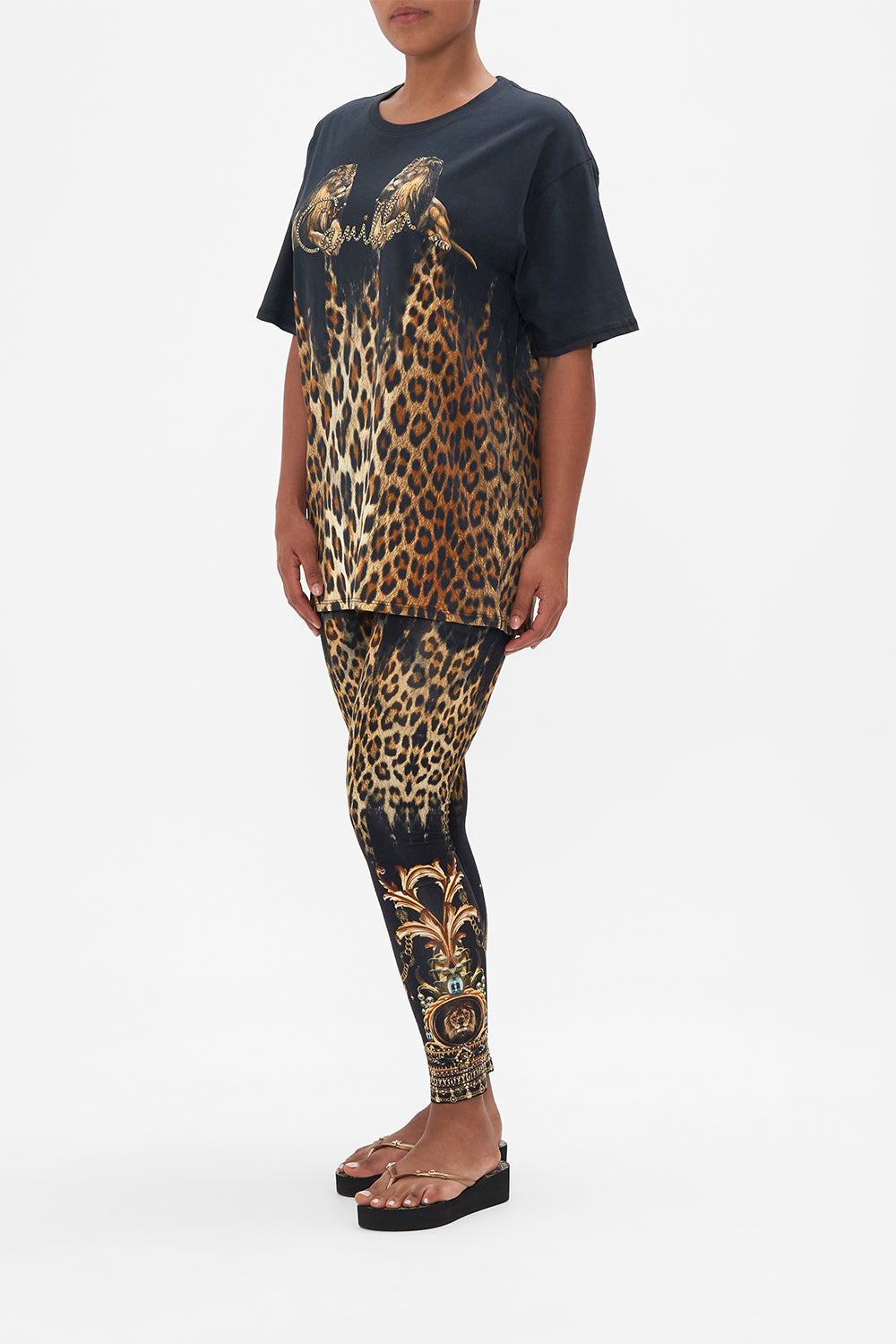ORGANIC COTTON OVERSIZE BAND TEE - PRINTED JUNGLE DREAMING