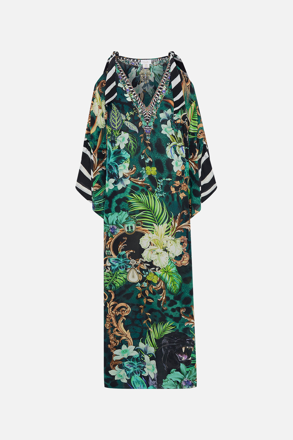 Product view of CAMILLA silk kaftan in Sing My Song print