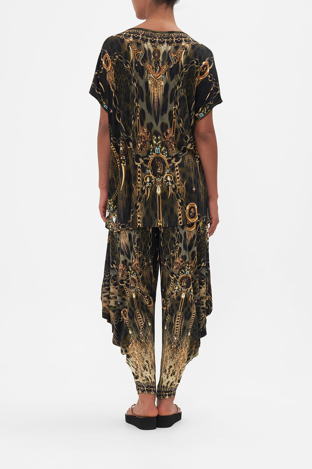 LOOSE FIT ROUND NECK TEE - ALL OVER PRINT LIONS MANE