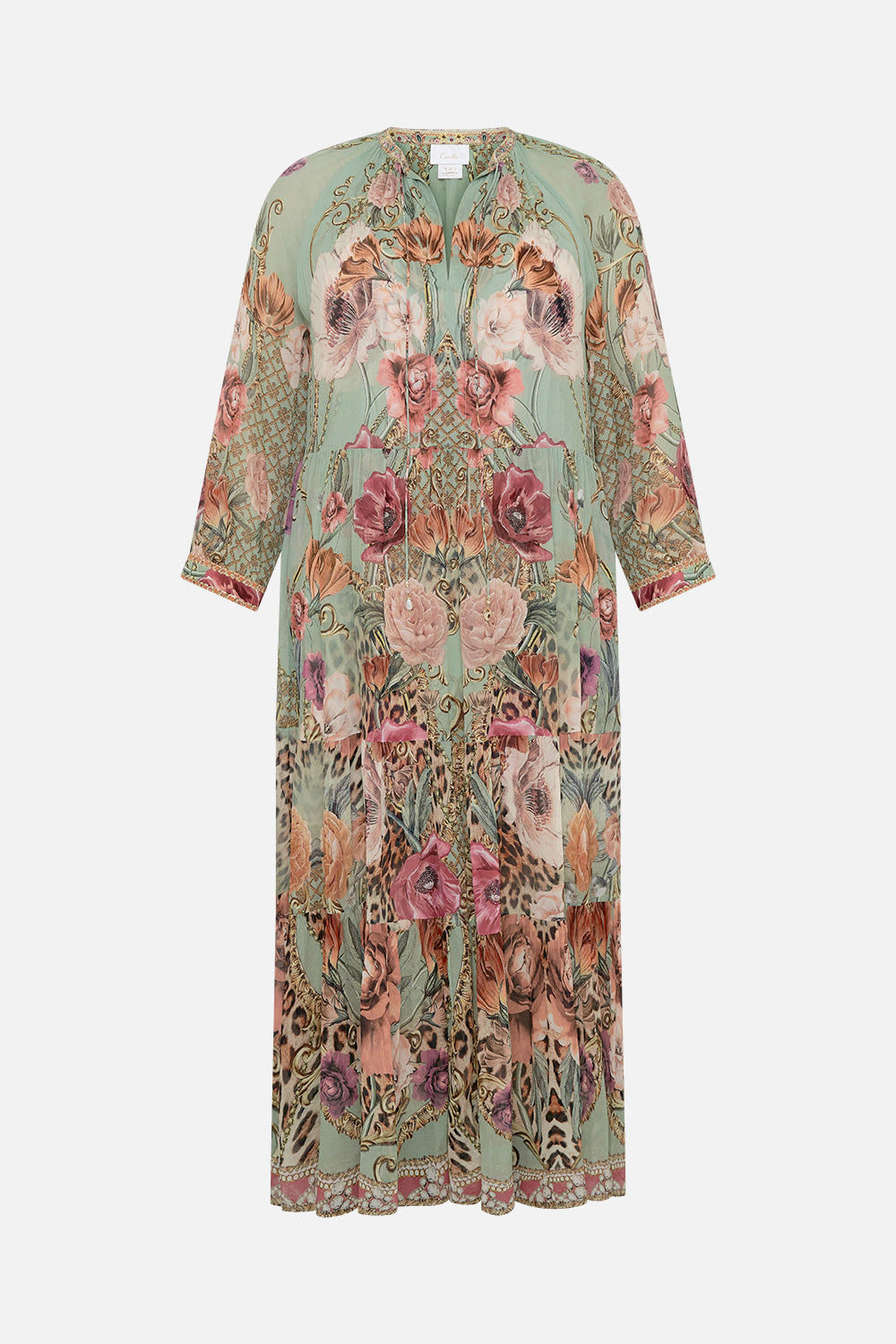 LONG GATHERED PANEL DRESS GROW AND GLOW