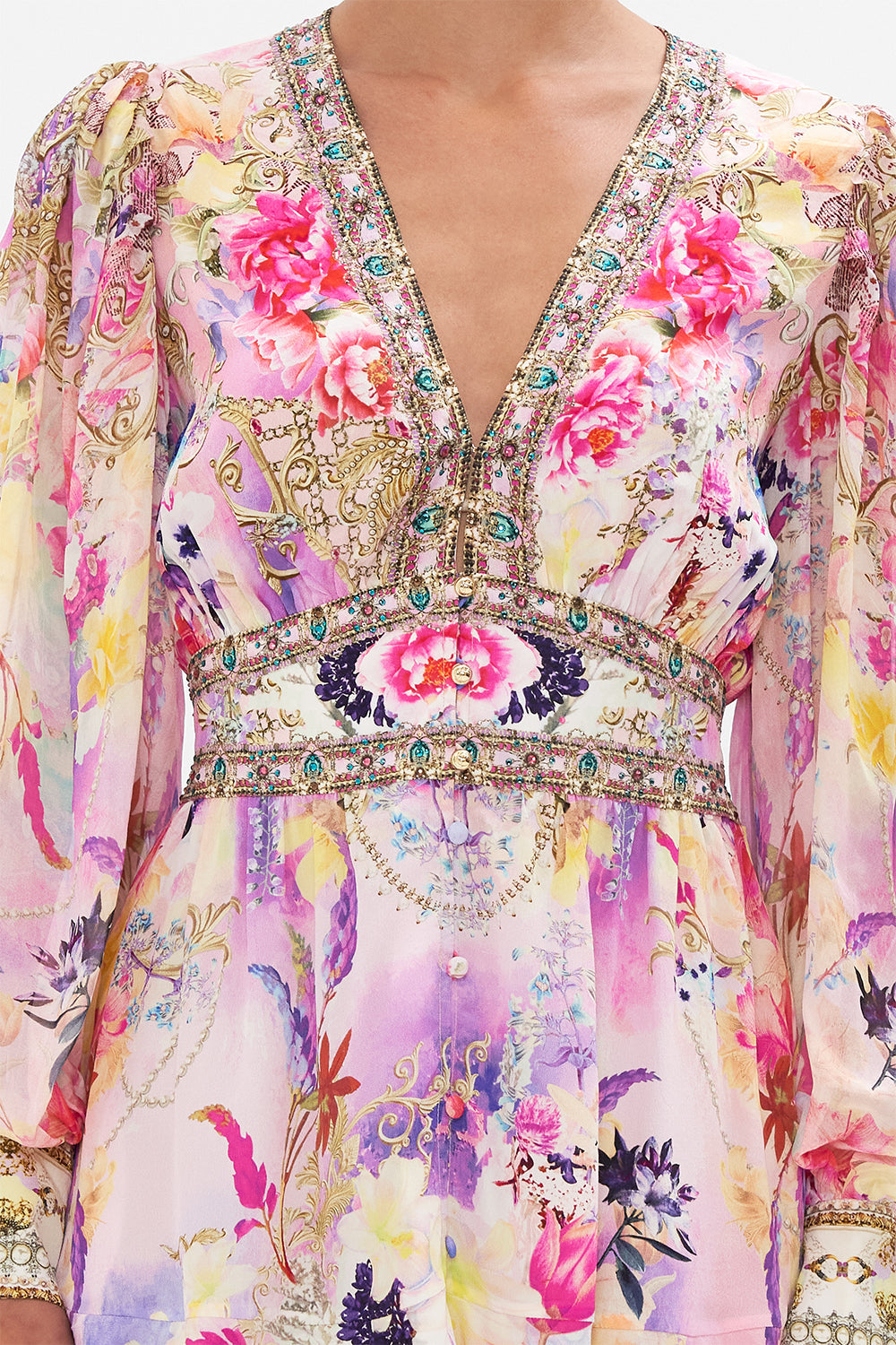 BUTTON FRONT FRILL DRESS SONIC SYMPHONIES