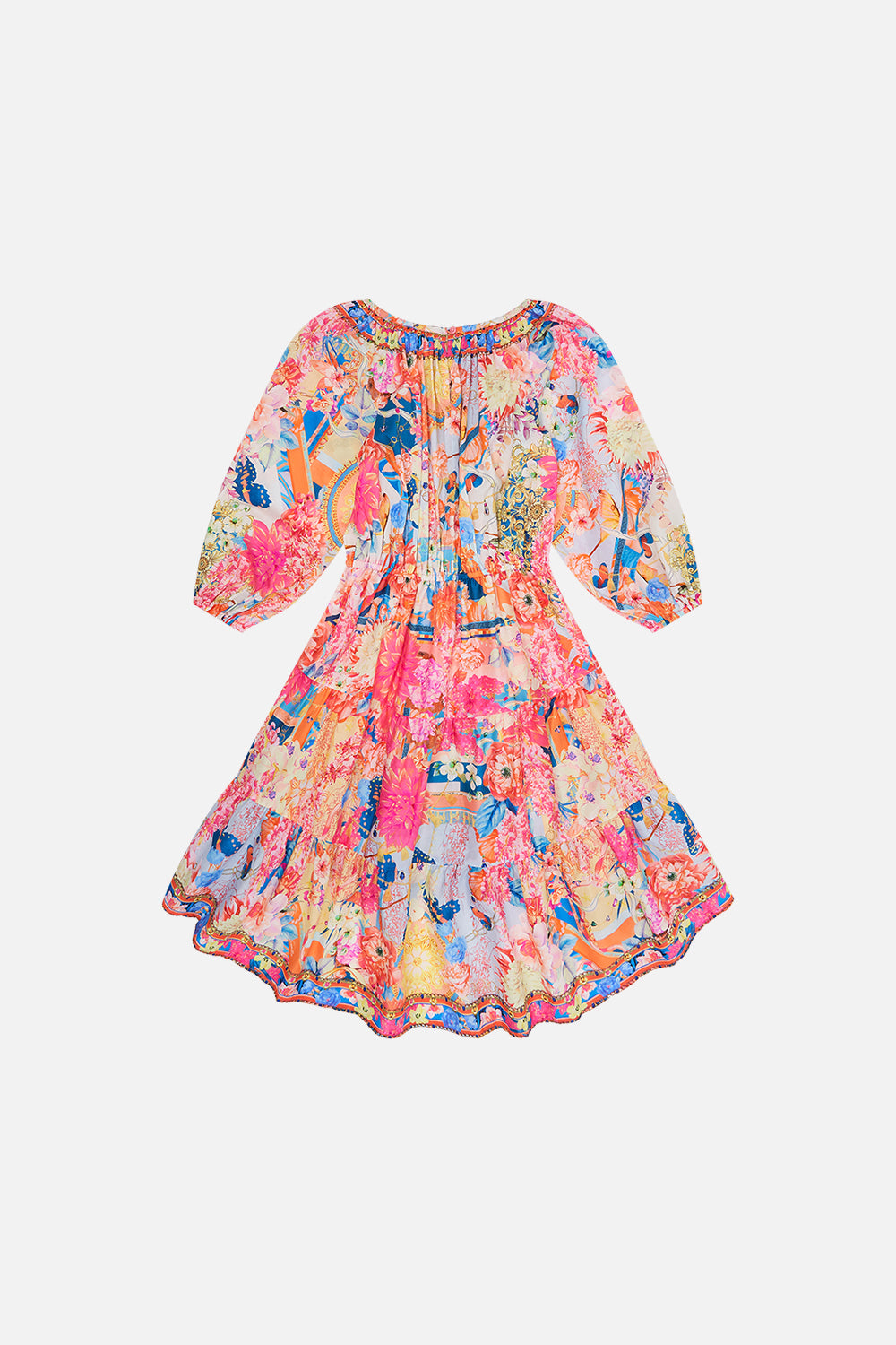 KIDS HI-LOW BLOUSON SLEEVE DRESS  4-10 MEET ME IN THE GARDEN