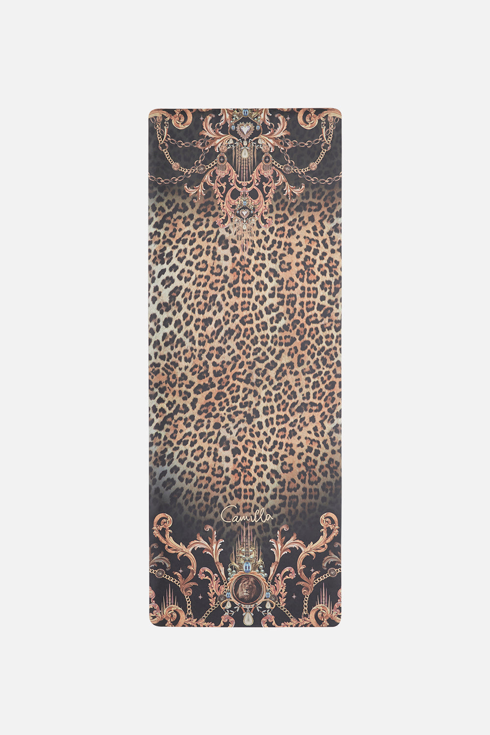 Product view of CAMILLA leopard print yoga mat in Running In The Wild print