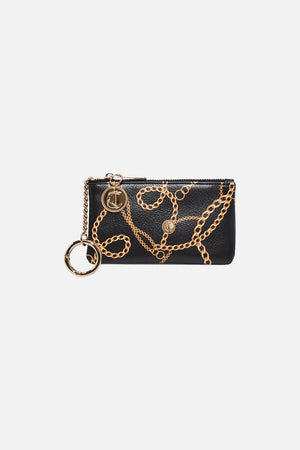 Product view of CAMILLA black cardholder in Tether Me Not print 