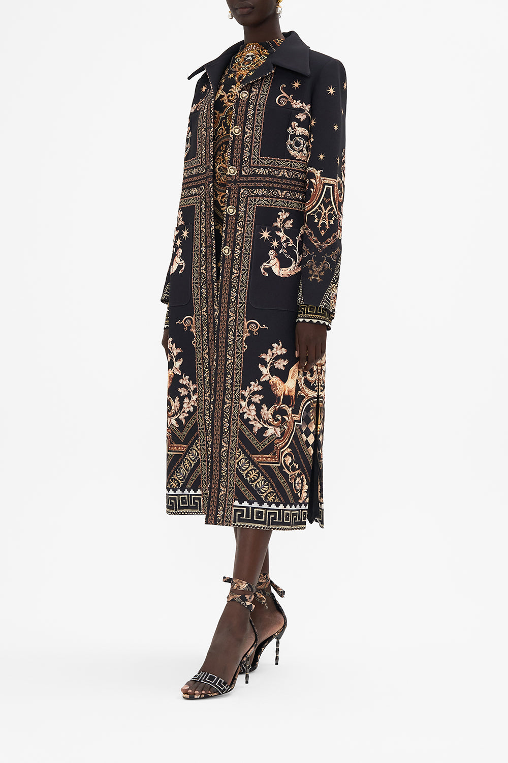 LONG BUTTON FRONT COAT DUOMO DYNASTY