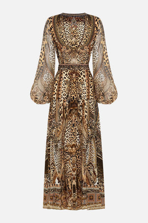 Video of model wearing CAMILLA  silk leopard print dress in Standing Ovation print