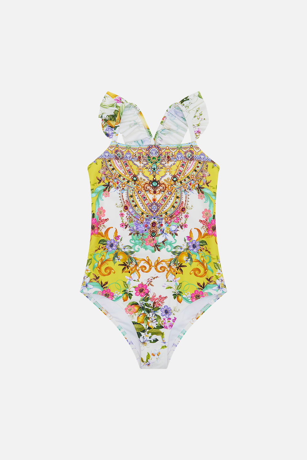 Product view of MILLA BY CAMILLA kids one piece swimsuit in Caterina Spritz print
