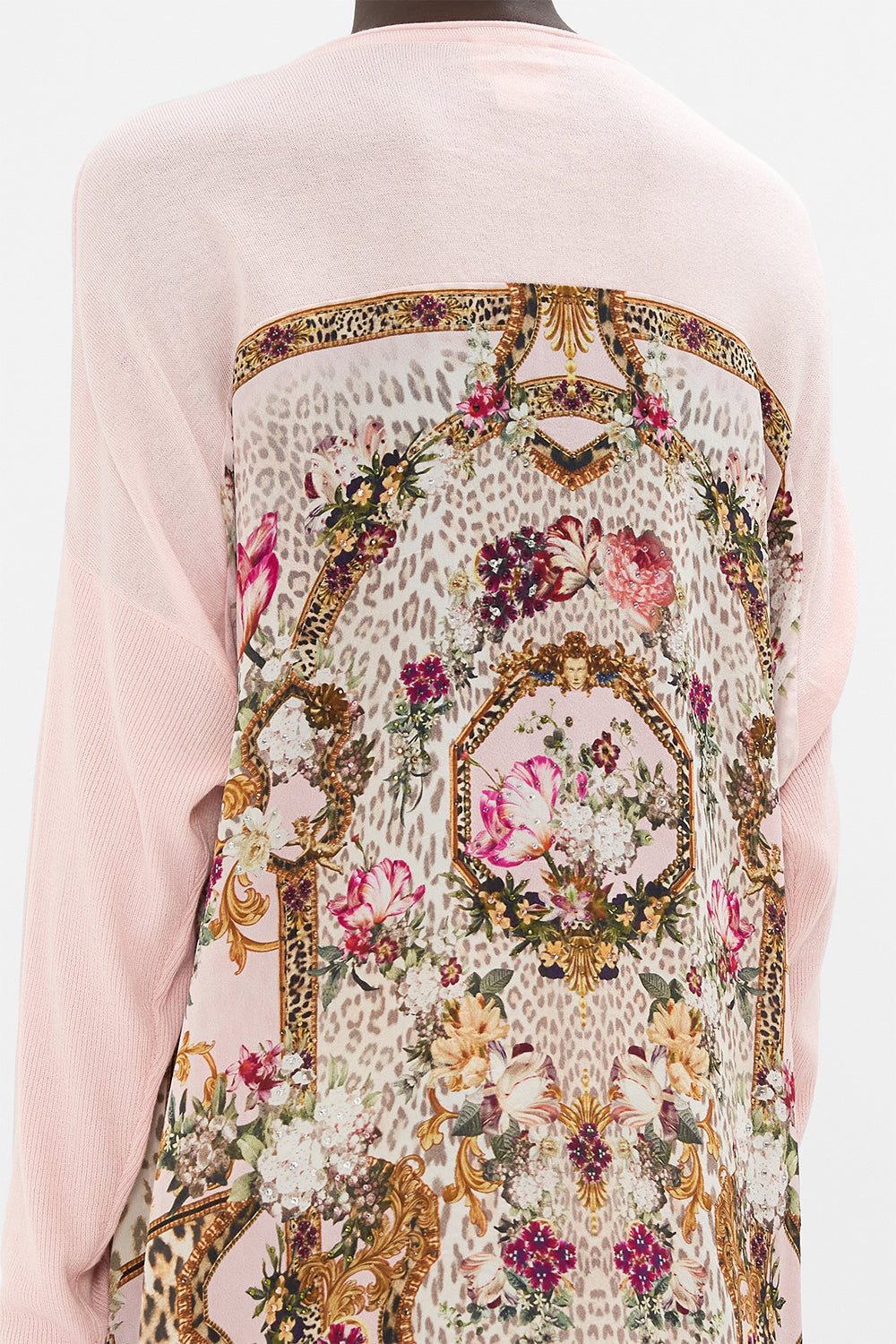 V NECK JUMPER WITH PRINT BACK BAMBINO BLISS