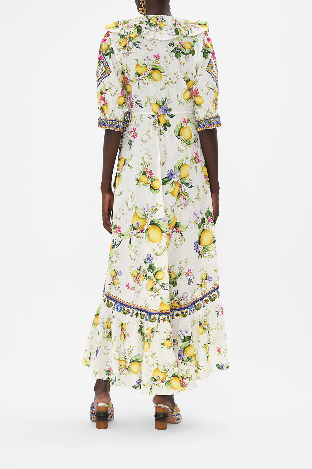 MAXI WRAP DRESS WITH PUFF SLEEVE CATERINA SPRITZ