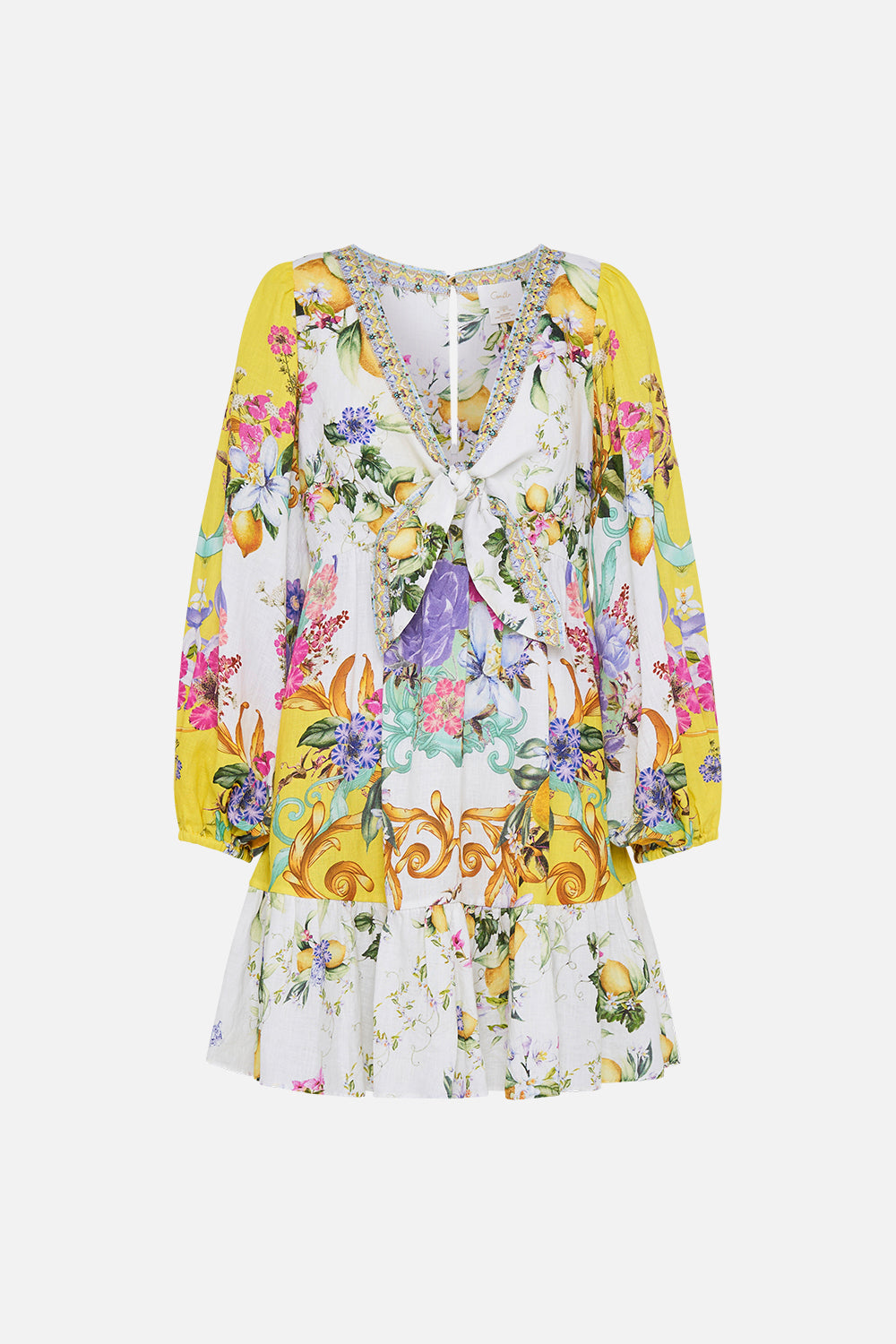 SHORT TIE FRONT BLOUSON DRESS CATERINA SPRITZ