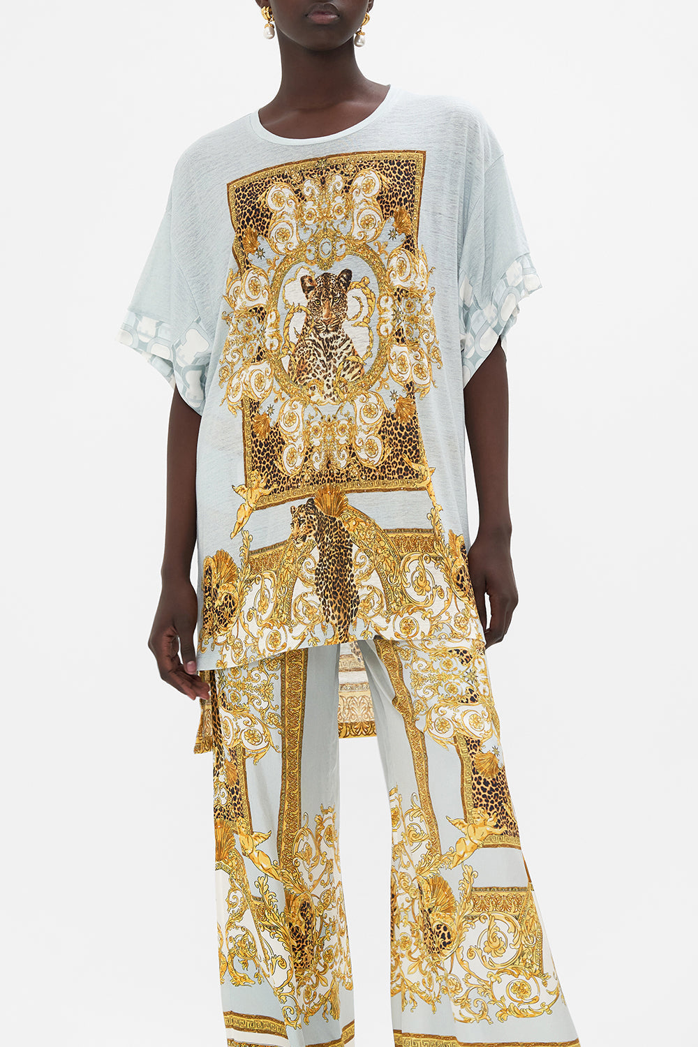 PANELLED SIDE SPLIT TEE PALAZZO PRIDE