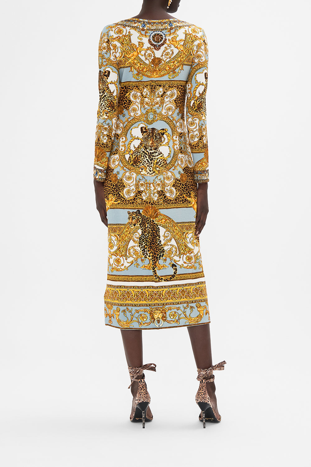 V NECK MIDI JERSEY DRESS PALAZZO PRIDE