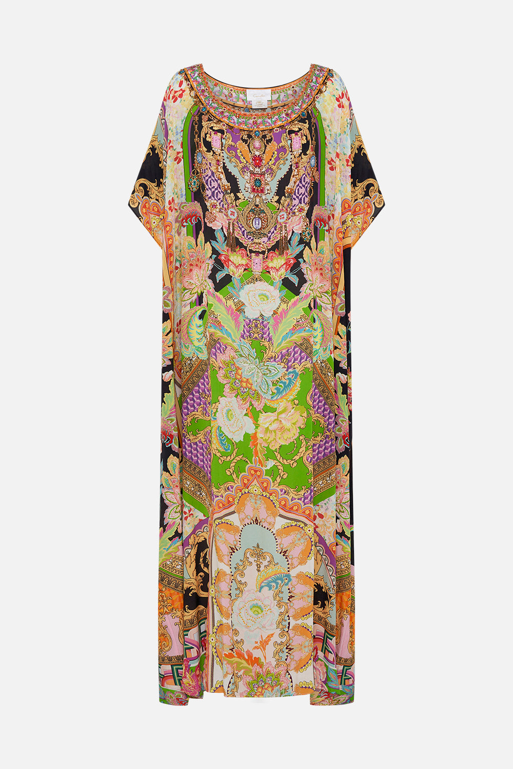 Product view of CAMILLA silk kaftan in Sundowner in Sicily print 