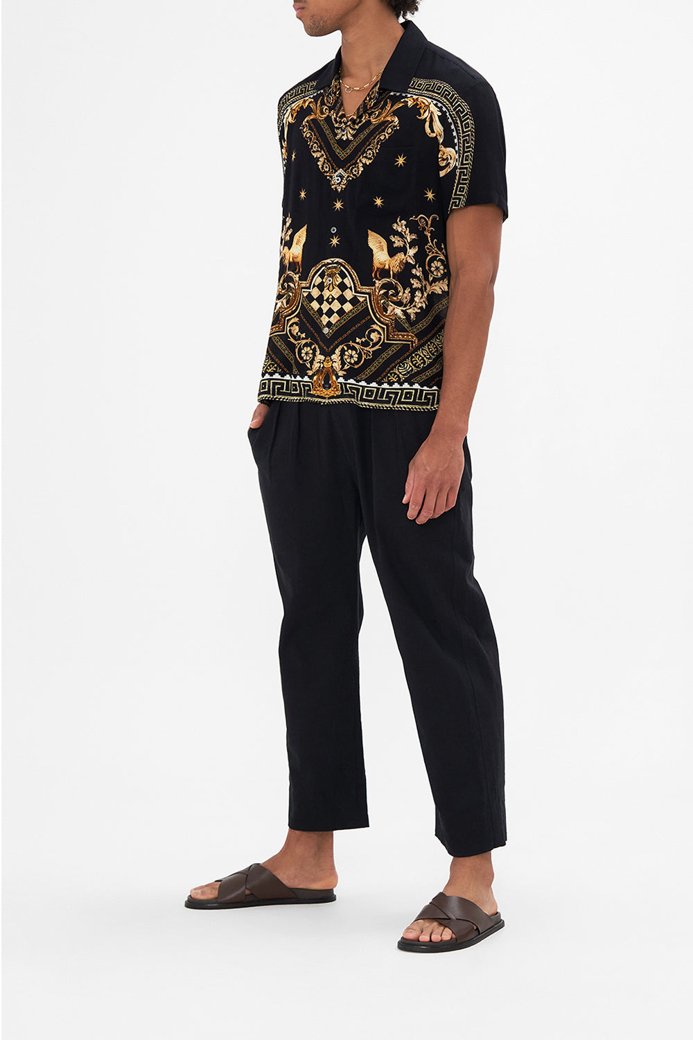 SHORT SLEEVE CAMP COLLARED SHIRT DUOMO DYNASTY