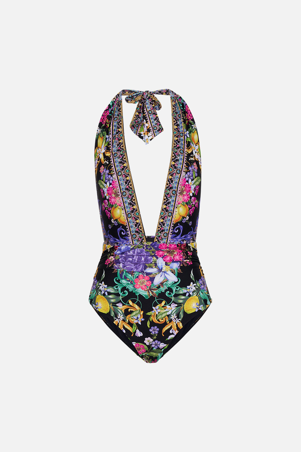 PLUNGE NECK HALTER ONE PIECE MEET ME IN MARCHESA