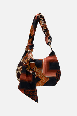 Product view of CAMILLA silk shoulder bag in Feeling Fresco print