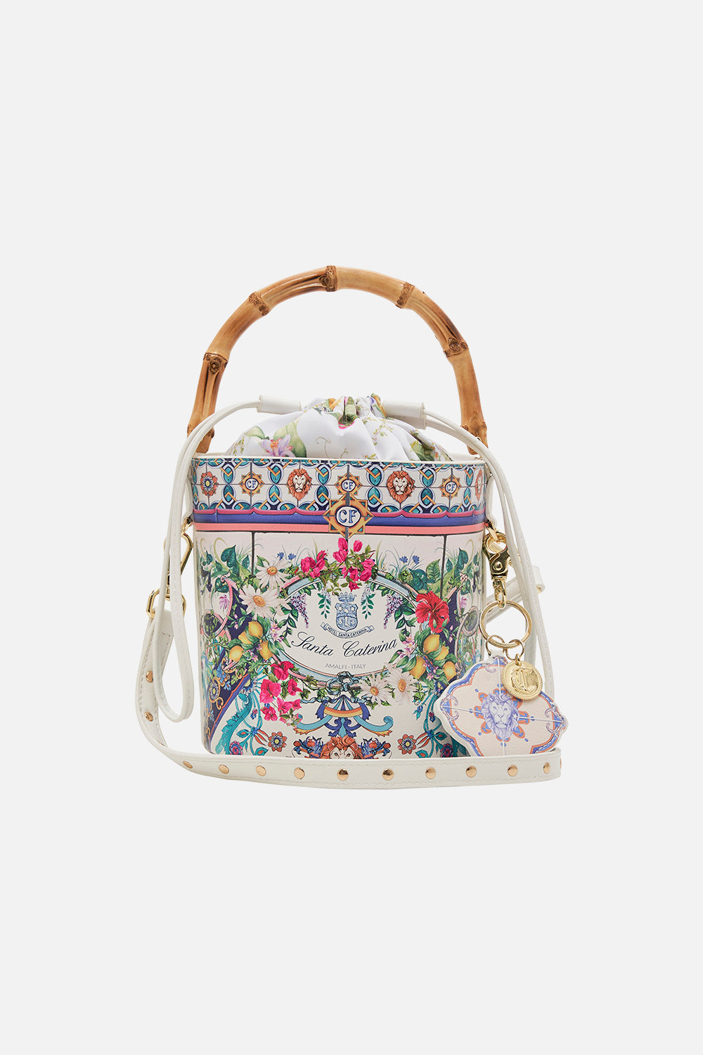 Product view of CAMILLA bucket bag in Amalfi Amore  print