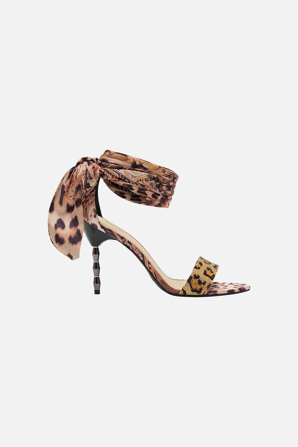 Product view of CAMILLA leopard print heels in Standing Ovation print