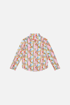 Product view of MILLA BY CAMILLA kids button shirt in An Italian Welcome print
