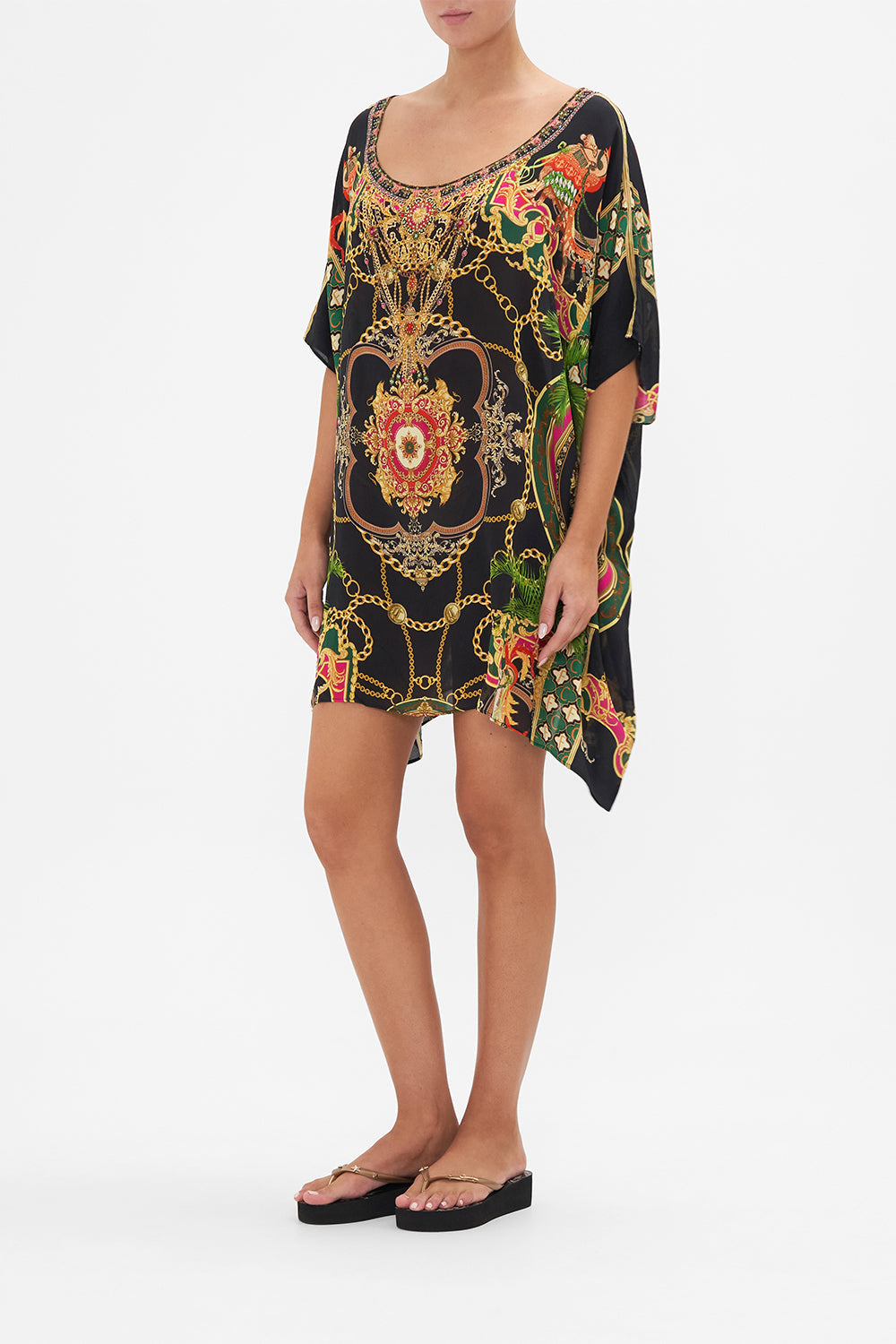 SHORT ROUND NECK KAFTAN JEALOUSY AND JEWELS