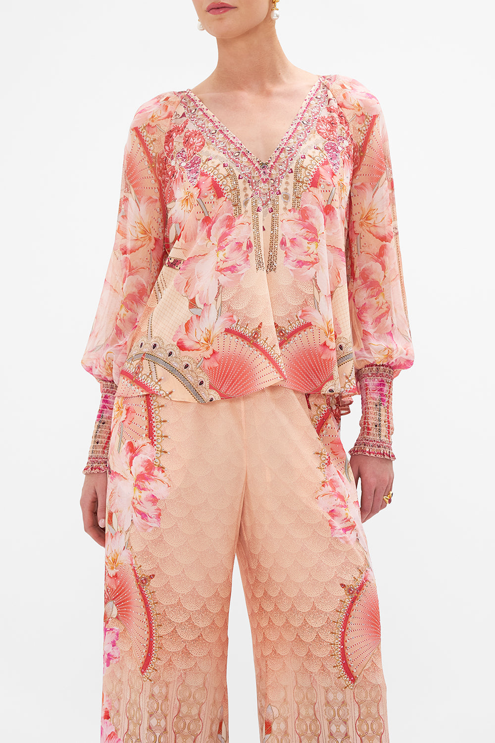 SHIRRED CUFF BLOUSE ADORE ME