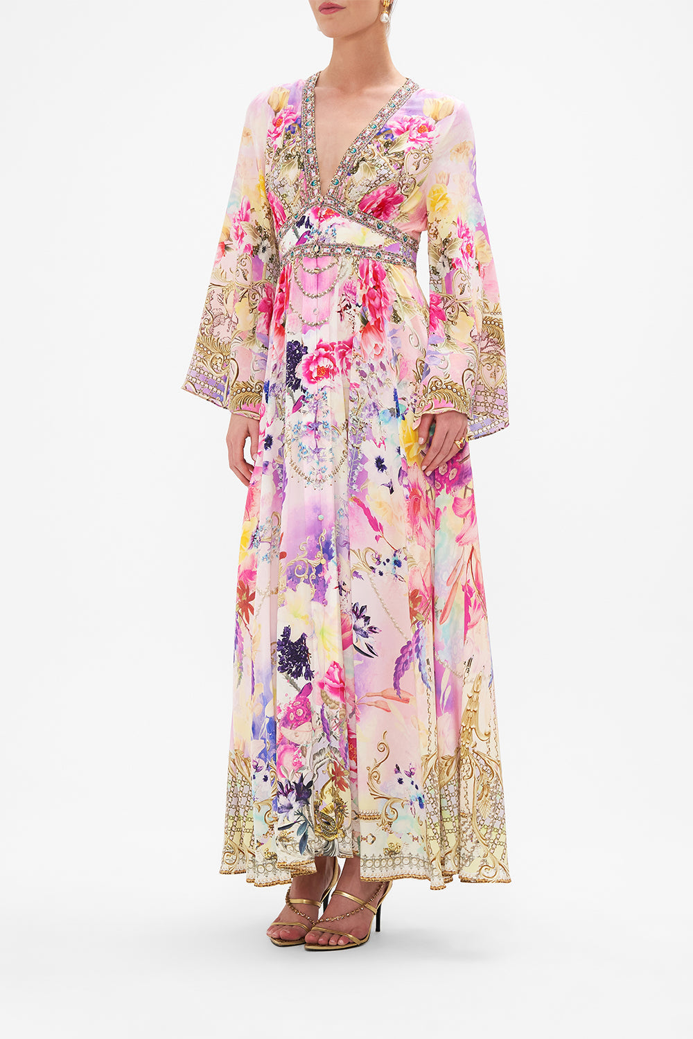 KIMONO SLEEVE DRESS WITH SHIRRING DETAIL SONIC SYMPHONIES